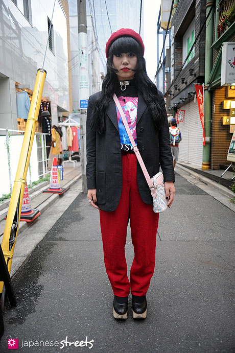 111112-8338: Japanese street fashion in Harajuku, Tokyo: Shima, agnès b., X-Japan, Moschino, Vivienne Westwood
