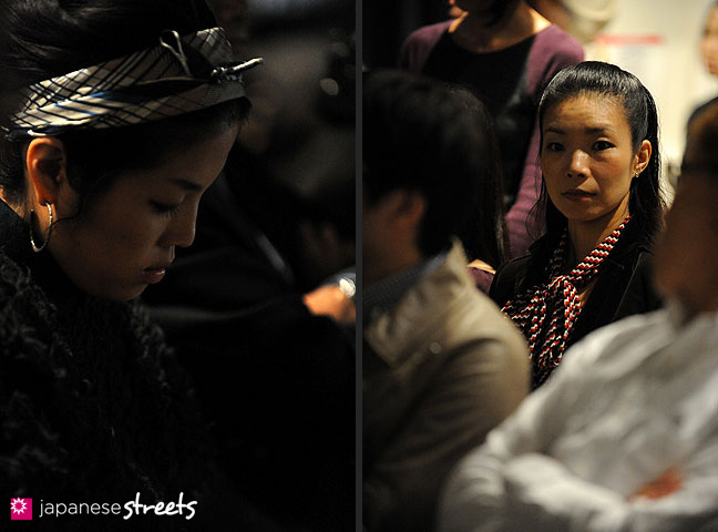 111021-0787-111021-0792: Visitors wait for a show to start at the Japan Fashion Week in Tokyo